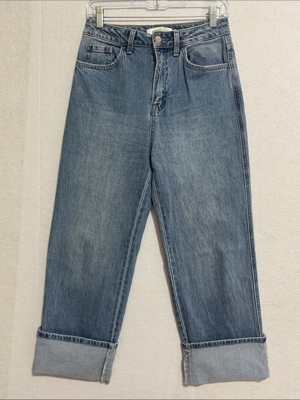 Vici Medium Blue High-Rise Cropped Straight Jeans